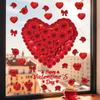 1 Sheet Happy Valentines Day Window Clings For Glass Window Red Rose Love Heart Window Clings Double Sided Visible Electrostatic Cling PVC Window