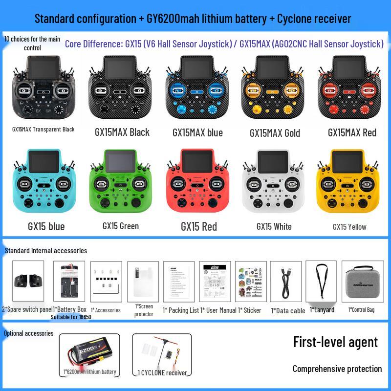 RadioMaster GX15 FPV Remote Controller with AG02 CNC Hall Gimbals