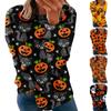 Женский повседневный модный пуловер с круглым вырезом и длинным рукавом с принтом Хэллоуина 2022 года