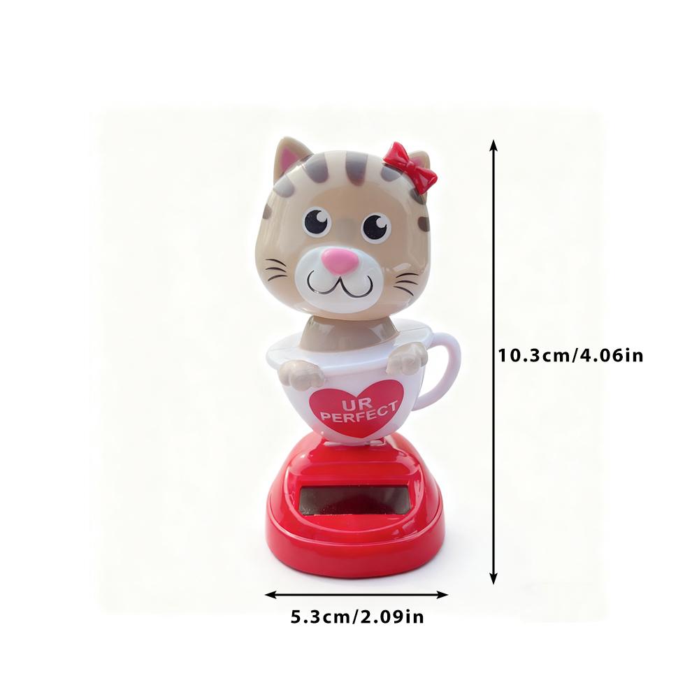 1 PC Car & Home Decoration Creative Mug Style Car Statue with Nodding Cat, Unique Gift for Her, Car Interior & Home Desk Decor