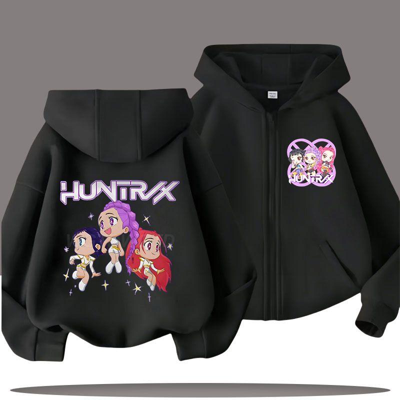 KPop Demon Hunters Zipper Hoodies for Boys and Girls, Children's Fashion Sweatshirts