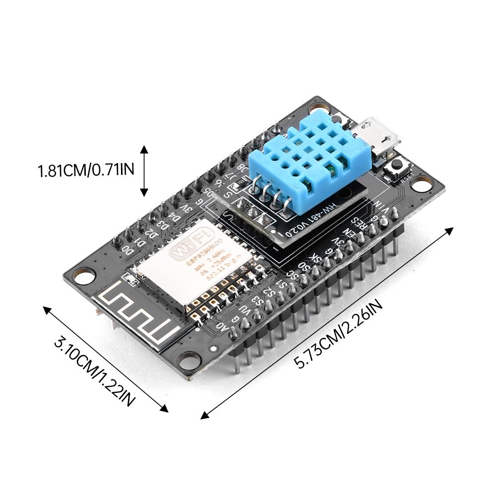 ESP-12F ESP8266 NodeMCU Development Board Integrates DHT11 Temperature Humidity Sensor CH340 Type-C/Micro/Mini USB for Arduino