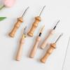 Деревянная ручка Инструмент для русской вышивки иглой с позолоченной головкой для вышивания толстой пряжей