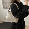 New Spring and Summer Popular Solid Color Trend Single Shoulder Commuter Tote Bag Fashion Casual Embroidery Thread Small Bag Women