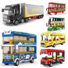 Тяжелый грузовик Автобус Грузовик Мелкие частицы Детский автомобиль Строительные блоки Сборка Интеллектуальные игрушки