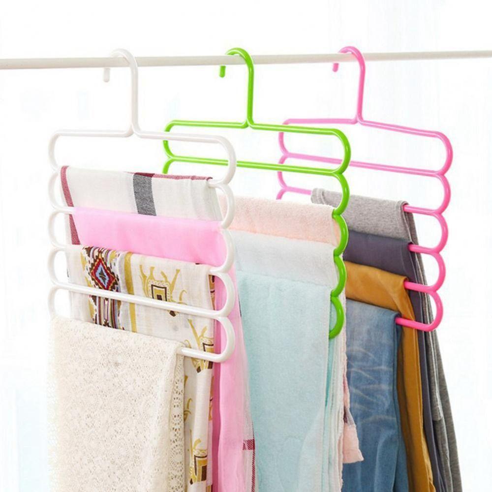 5 Layers Household Bedroom Wardrobe Pants Hangers Clothes Hanger Trousers Hanger Storage Rack