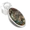 Индийский моховой агат драгоценный камень ручной работы подвеска из серебра 925 пробы 2,25" a2E96