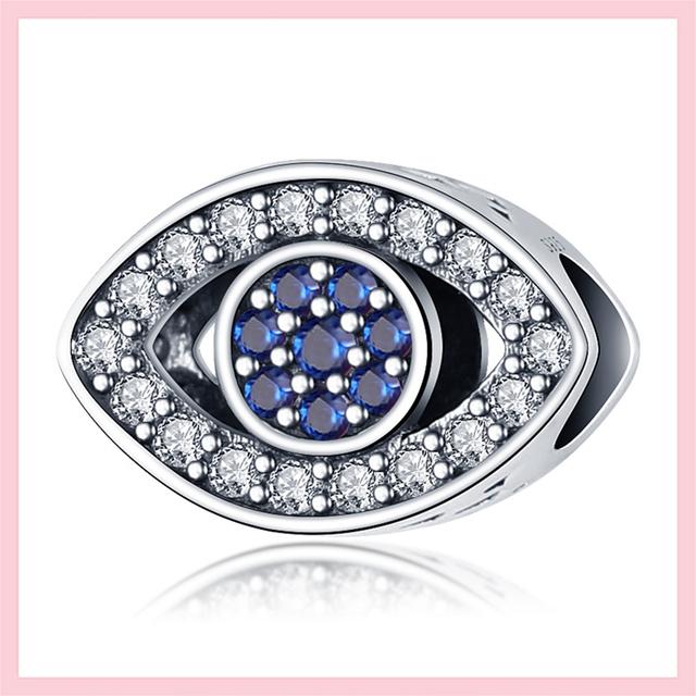 Бусины из стерлингового серебра 925 пробы с кубическим цирконием, подвески "Всевидящий глаз", подходят к оригинальному браслету, ювелирные изделия