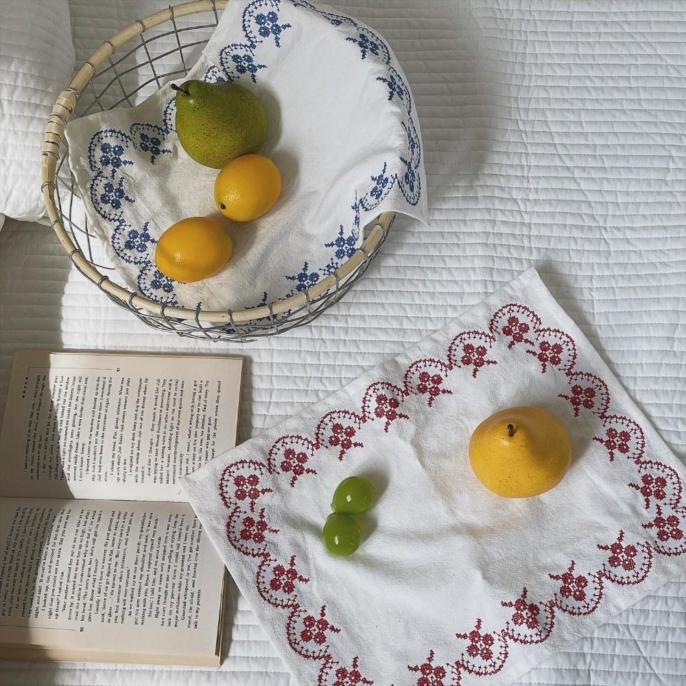 Square Cup Mat Cotton photo background cloth New Western Food Mats  Table Decor