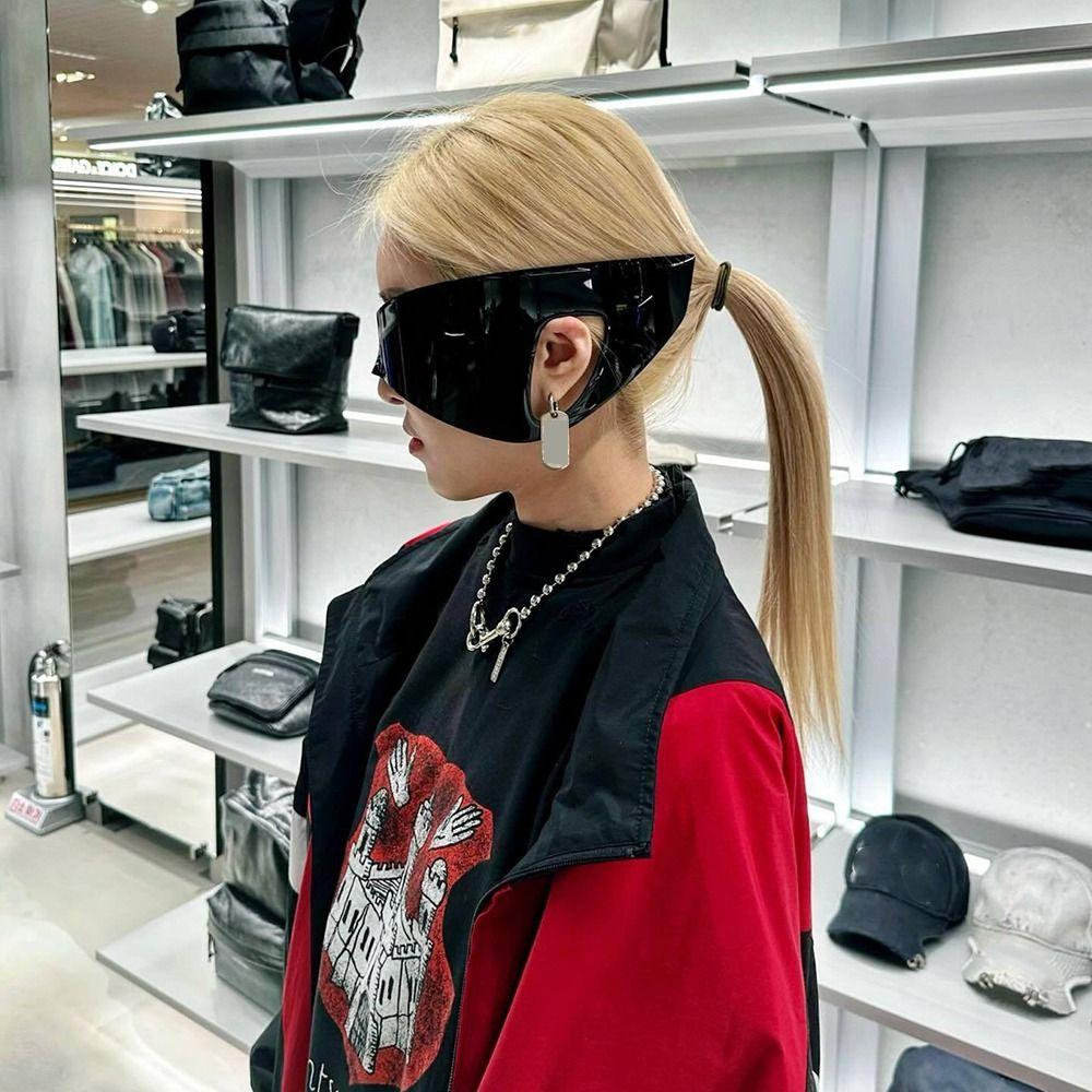 Футуристические солнцезащитные очки градиентного цвета, большие спортивные солнцезащитные очки-обертыши, шикарные безободковые панк-очки-щитки для мужчин и женщин