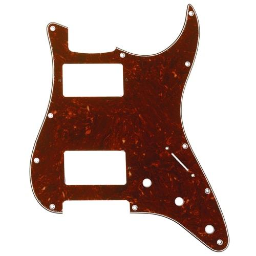 Musiclily Pro 11-Hole HH Humbucker Strat Pickguard for Fender American/Mexican Standard Strats and Modern-Style Electric Guitars, 4-Piece Brown Tortoi