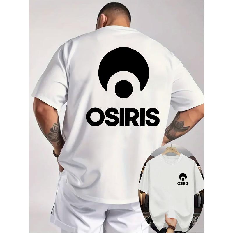 Мужская футболка с узором OSIRIS, дышащая, с круглым вырезом, с короткими рукавами, повседневный топ, для повседневной носки и активного отдыха - Можно стирать в машине