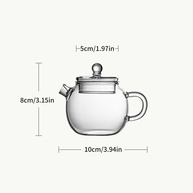 150Ml/5Oz Mini Clear Glass Teapot High Borosilicate For Beverages Teapot For One Person Use Kung Fu Tea For Home Office Cafe