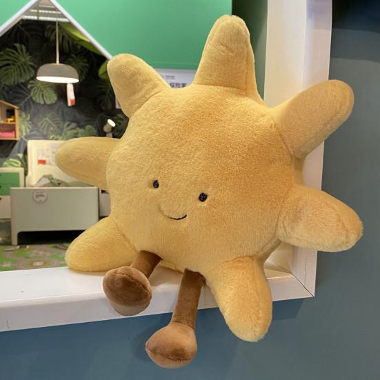 Yousheng Moon Sun Pillow Cartoon Style Elastic Fully Filling Plush Stuff Toy Sofa Bed Couch Decoration Companion Office Nap Pillow Car Seat Pillow