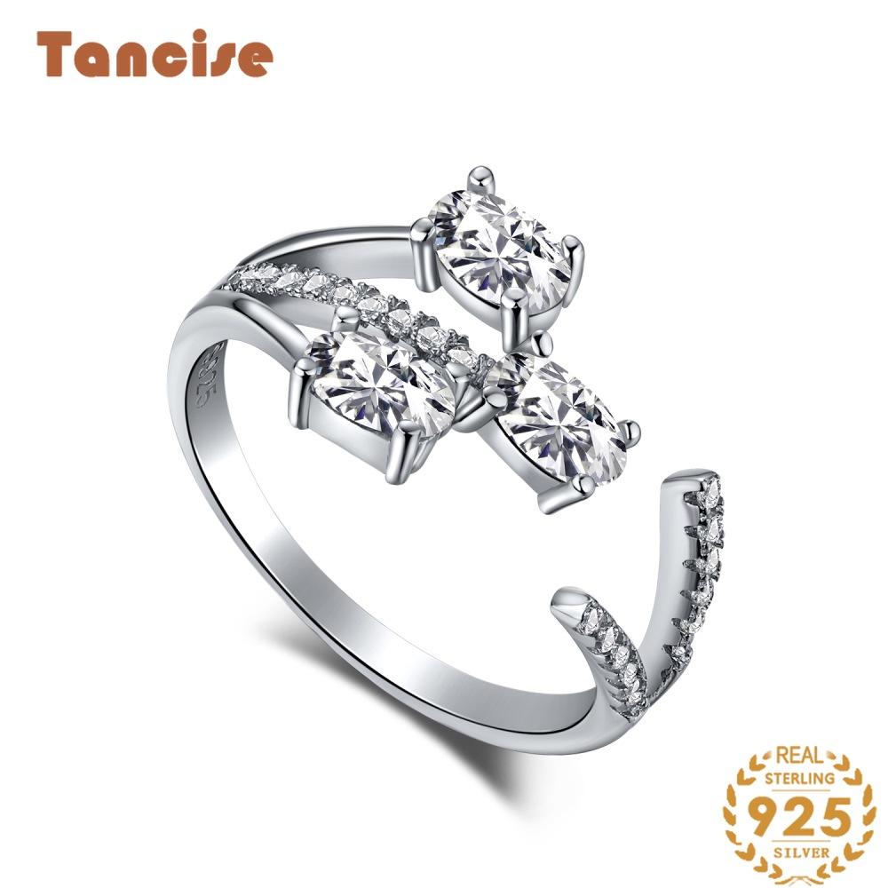 Танцизное женское классическое кольцо из стерлингового серебра 925 пробы с цирконом, женские ювелирные изделия, свадебное обещание, подарок для вечеринки