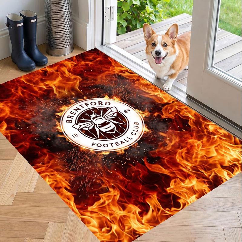 Soft Floor Carpet Brentford Football Pattern Area Rug Decorative Mat For Home Room Decoration