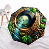 Irish Luck Horseshoe Wall Art: Decorate Your Space with Good Fortune! Umbrella, Cute Umbrella with Cute Design, Portable 3-Fold Compact Umbrella for M