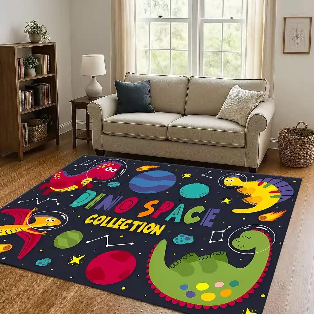 2026 Новый Космический Динозавр Мультяшный Дино Арт Ковер для Гостиной Нескользящий Ковер для Спальни Детской Комнаты Дивана, Домашний Декор Придверный Коврик