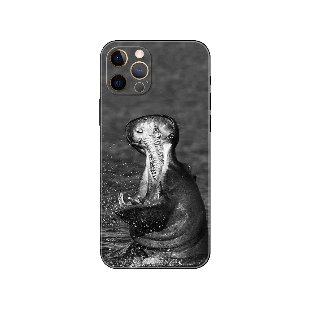Hippopotamus Phone Case For iPhone Samsung Galaxy Redmi Xiaomi Oppo OnePlus Note S A 7 8 9 10 11 12 13 14 20 21 22 23 53 54 Pro Max Ultra TPU Soft