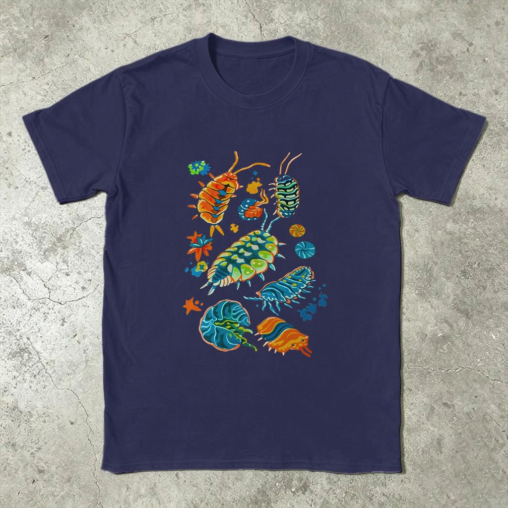 Colorful Insect Patterns Isopod Collection T Shirt Summer Hipster Tshirts Unisexs Pure Cotton O Neck Oversize Tops