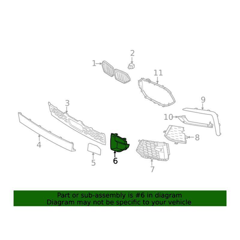 51118092501 Left Front Bumper Grille Base Trim Cover For BMW X6 G06 2019-2022 Side Outer Grill Frame 51 11 8092501 Accessories