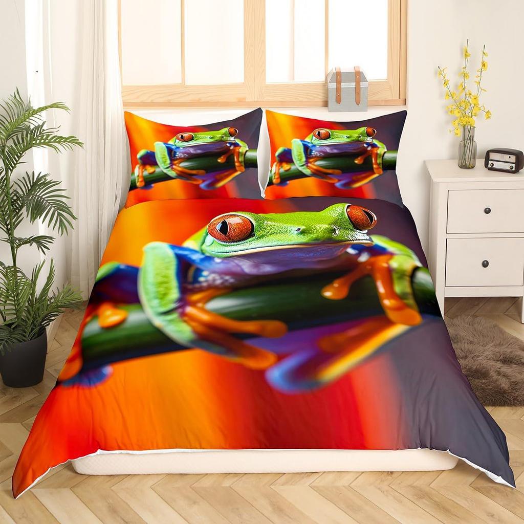 Tree Frog Frog Animal Quilt Cover Bedding Three-Piece Quilt Cover Independent Station