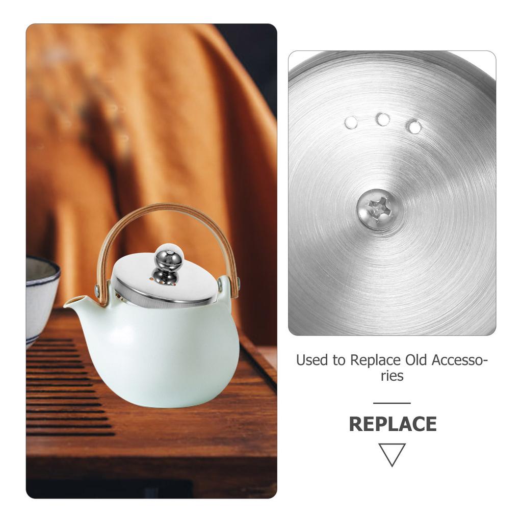1 шт. Крышка для чайника из нержавеющей стали, запасная, 4,6 см, универсальная, подходит для чайников, чашек, стеклянной посуды, многоразовые чайные аксессуары