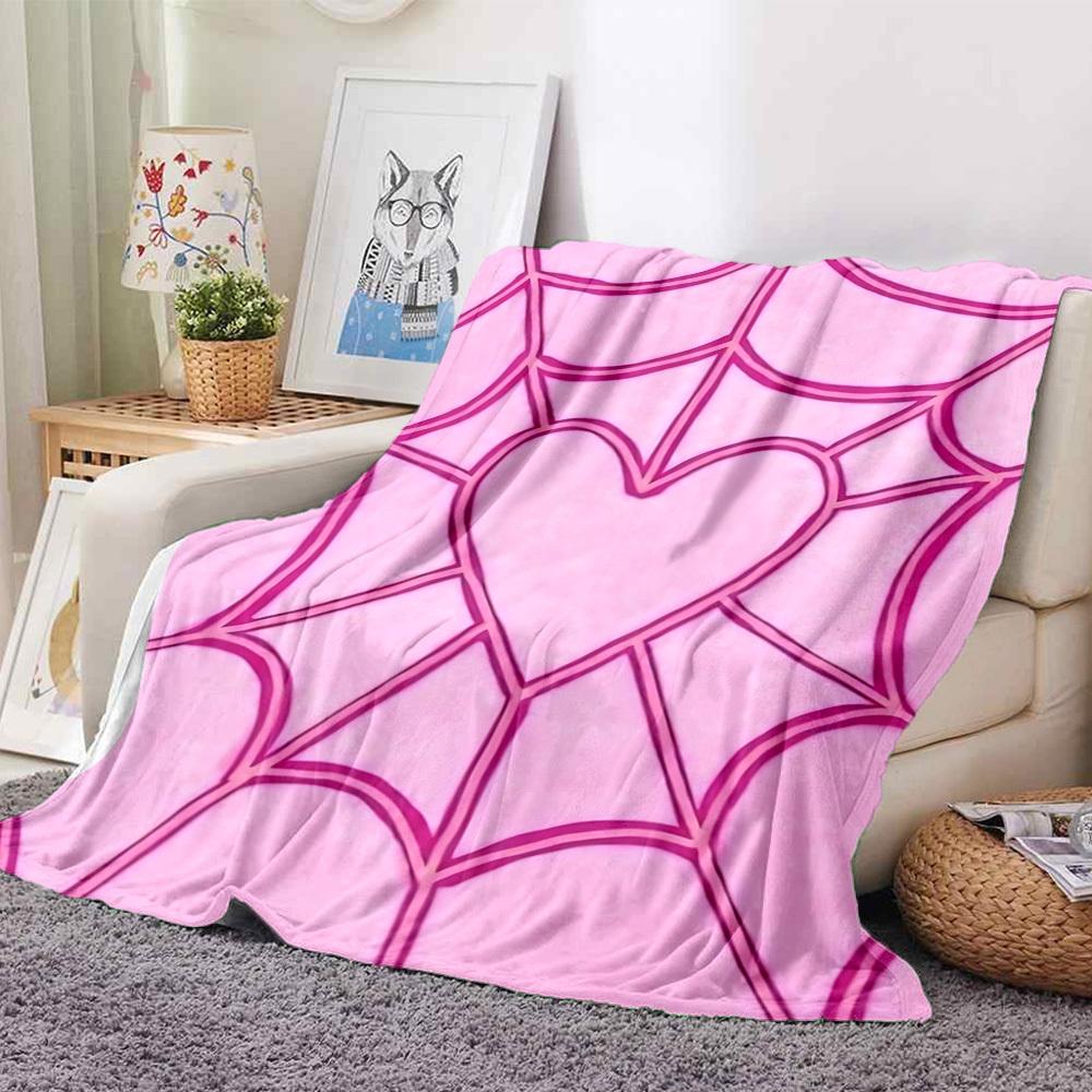 1pc Heart Web Blanket Warm, Cozy, And Soft, Suitable for Sofas, Beds, Cars, And Office Use.Perfect for Camping And Travel, Making It a Great Gift for