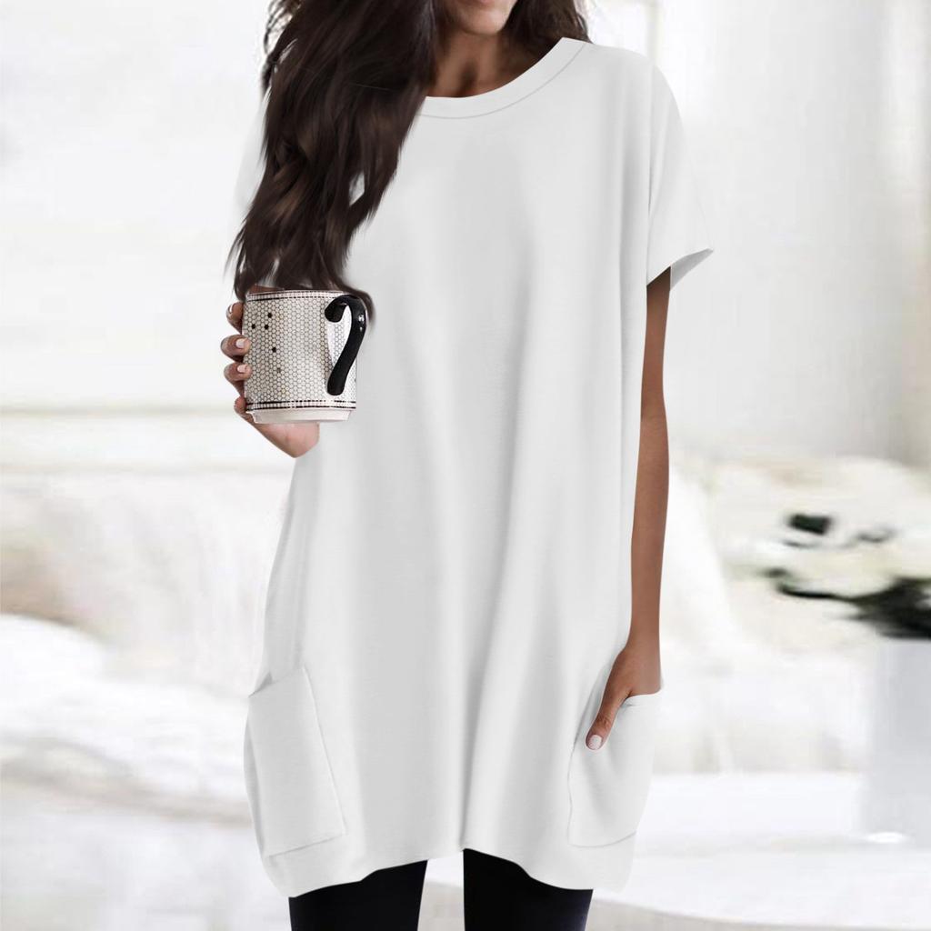 Женская футболка с круглым вырезом, короткими рукавами и карманным принтом, топы стандартной посадки