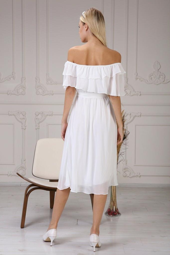 Женское платье большого размера бордовое шифоновое платье с воротником «Кармен Мадонна» больших размеров