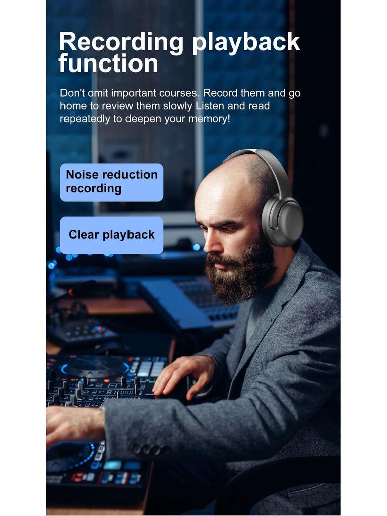 Беспроводные накладные игровые наушники OY531 с активным шумоподавлением и оголовьем из нержавеющей стали