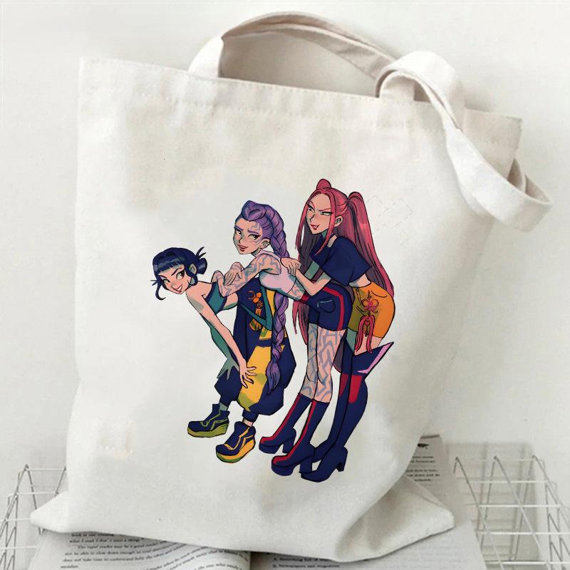 Горячая распродажа Kpop Корейская группа Witch Hunter для девушек Принт Холщовая сумка Студенческая повседневная сумка Сумка для покупок
