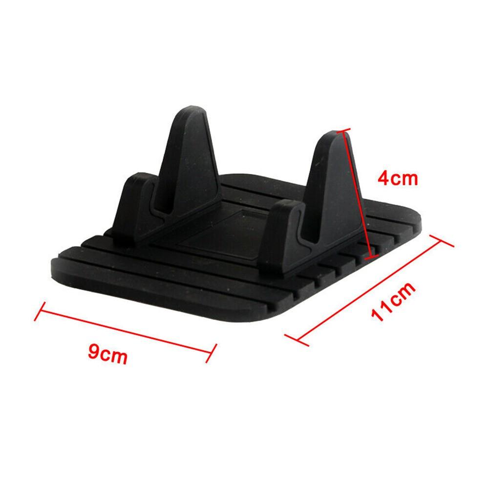 Черная приборная панель автомобиля, нескользящий резиновый коврик, держатель для телефона, подставка, аксессуары