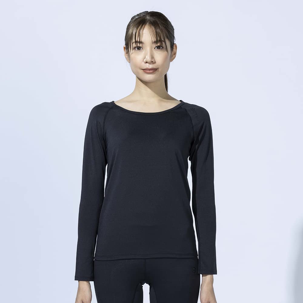 Перчатки Otafuku Всесезонные Длинные внутренние рукава Круглый вырез Регулировка температуры Дезодорирующие Защита от ультрафиолета Компрессионные Черные Размер L [Outlast Women's]