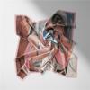 53CM Twill Silk Scarf Woman Painting Square Scarves Wraps Bandana Small Hijab Silk Foulards Tie Headband Neckerchief