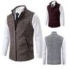 Men's Clothes Sleeveless Jacket Knit Vest Cardigan Full Zip Spring Autumn Brown Casual Sports Coat Homme Sweater Vests