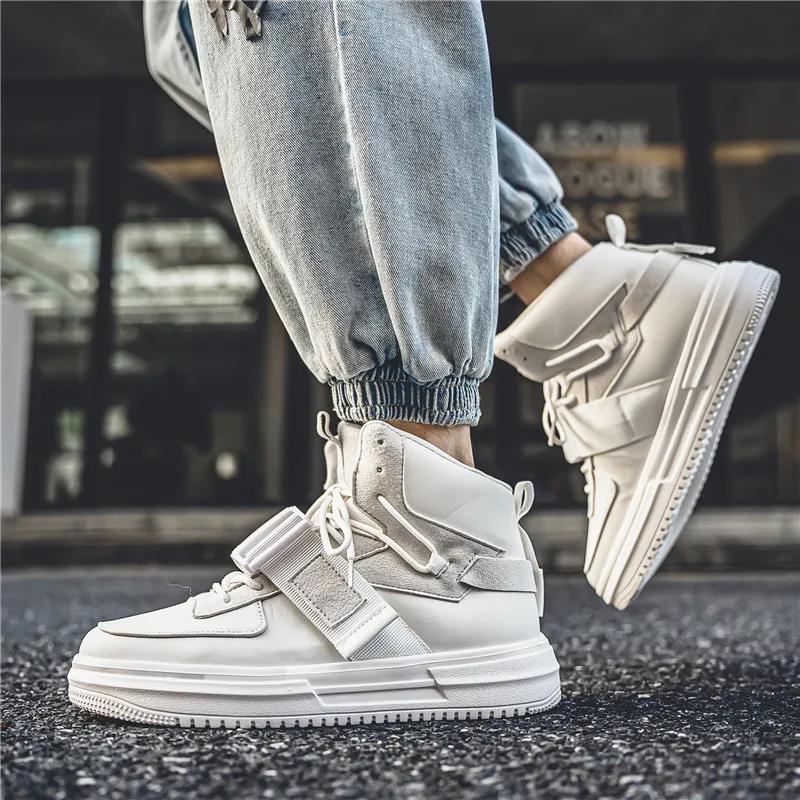 Модные коричневые мужские высокие кроссовки качественные мужские кроссовки для скейтбординга на платформе повседневные мужские дизайнерские кроссовки zapatillas hombre