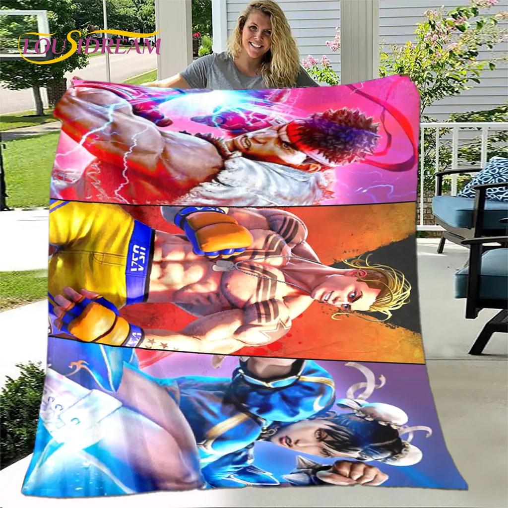 Street Fighter Ретро Игра Геймер Мягкое Плюшевое Одеяло, Фланелевое Одеяло Плед для Гостиной Спальни Кровати Дивана Покрытие для Пикника
