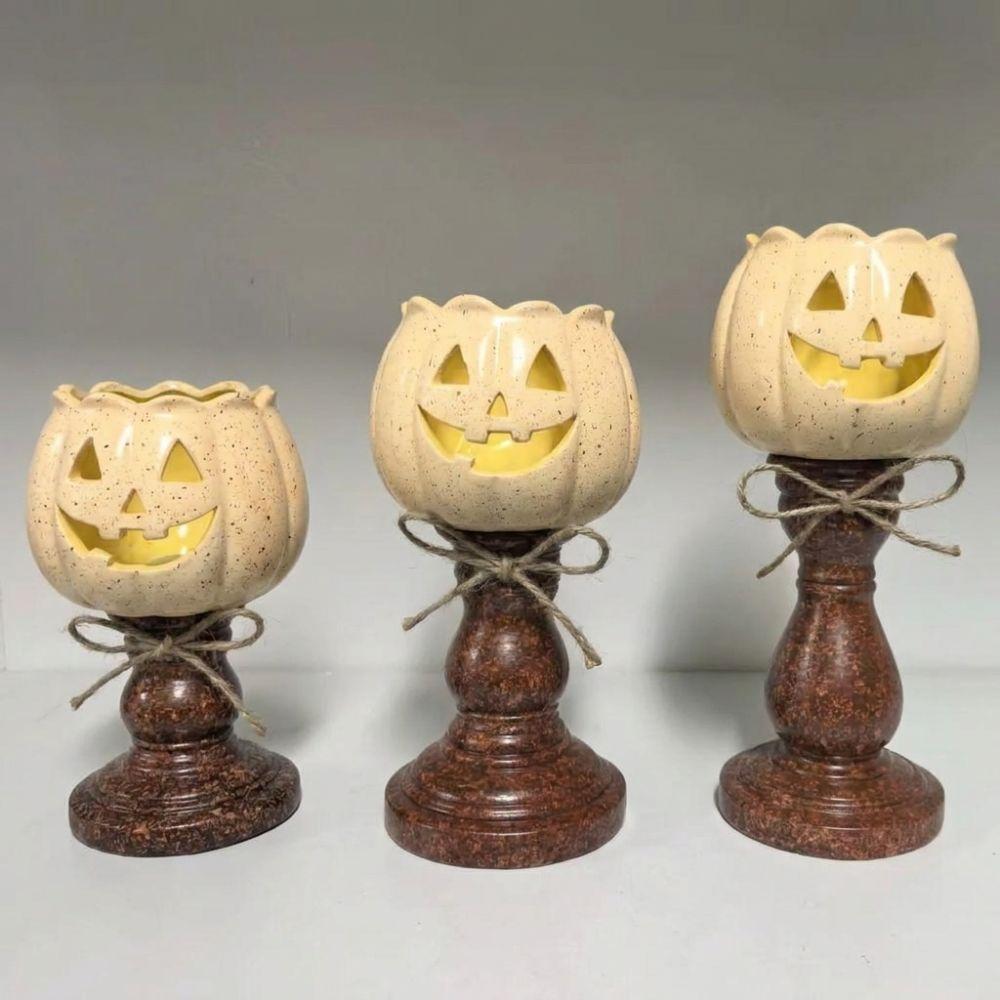 Vintage Style Halloween Pumpkin Lamp Antique Finish Tealight Candle Holder Lamp Autumn Home Decor