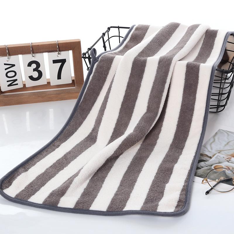 Коралловое флисовое цветное полосатое полотенце, домашнее банное полотенце, впитывающее пляжное полотенце