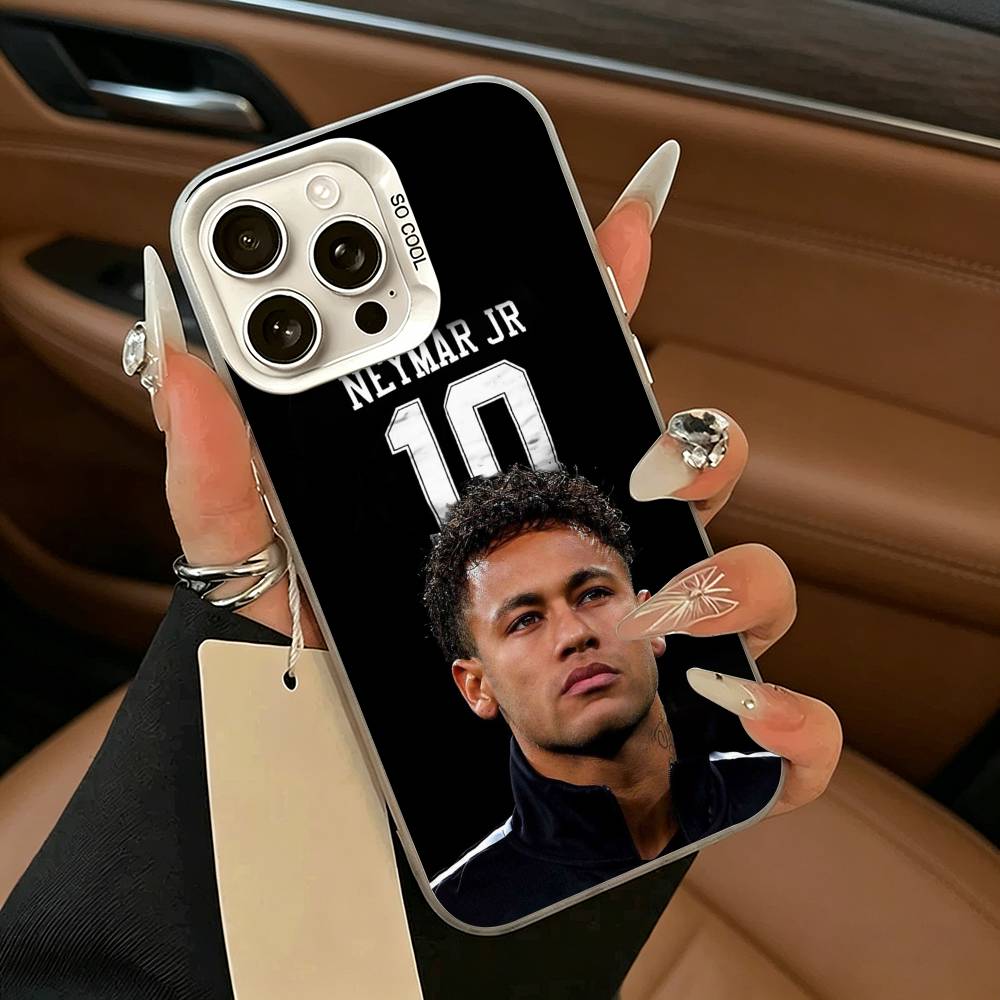 Бразилия -10-N- Чехол для телефона Неймар Для IPhone 17 Air 16 15 14 13 12 11 Pro Max Белый Серебристый Жесткий Чехол