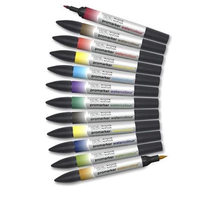 Набор Winsor & Newton Promarker Акварельные маркеры, 12 цветов (по 3 мл каждый) 21009812