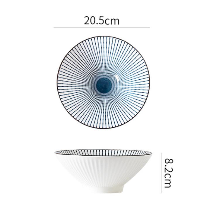 Керамическая 8-дюймовая кухонная миска для рамэна, большая миска для суповой шляпы, прочная посуда для рисовой лапши, традиционная домашняя посуда в японском стиле