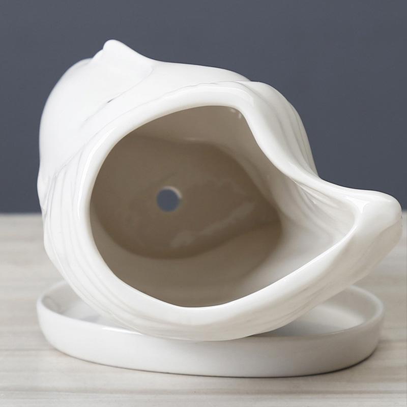 1 шт. суккулентный цветочный горшок с белым человеческим лицом, новая художественная скульптура, домашний декор, настольные украшения, уникальный керамический цветочный горшок, контейнер