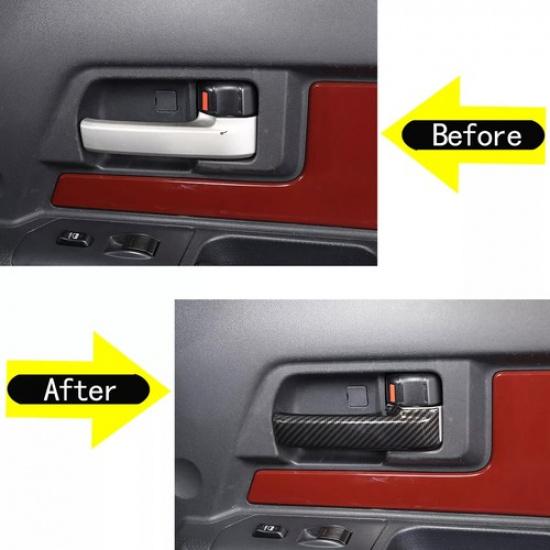 Carbon Fiber Look For Toyota FJ Cruiser 07-21 Interior door handle cover trim 4X