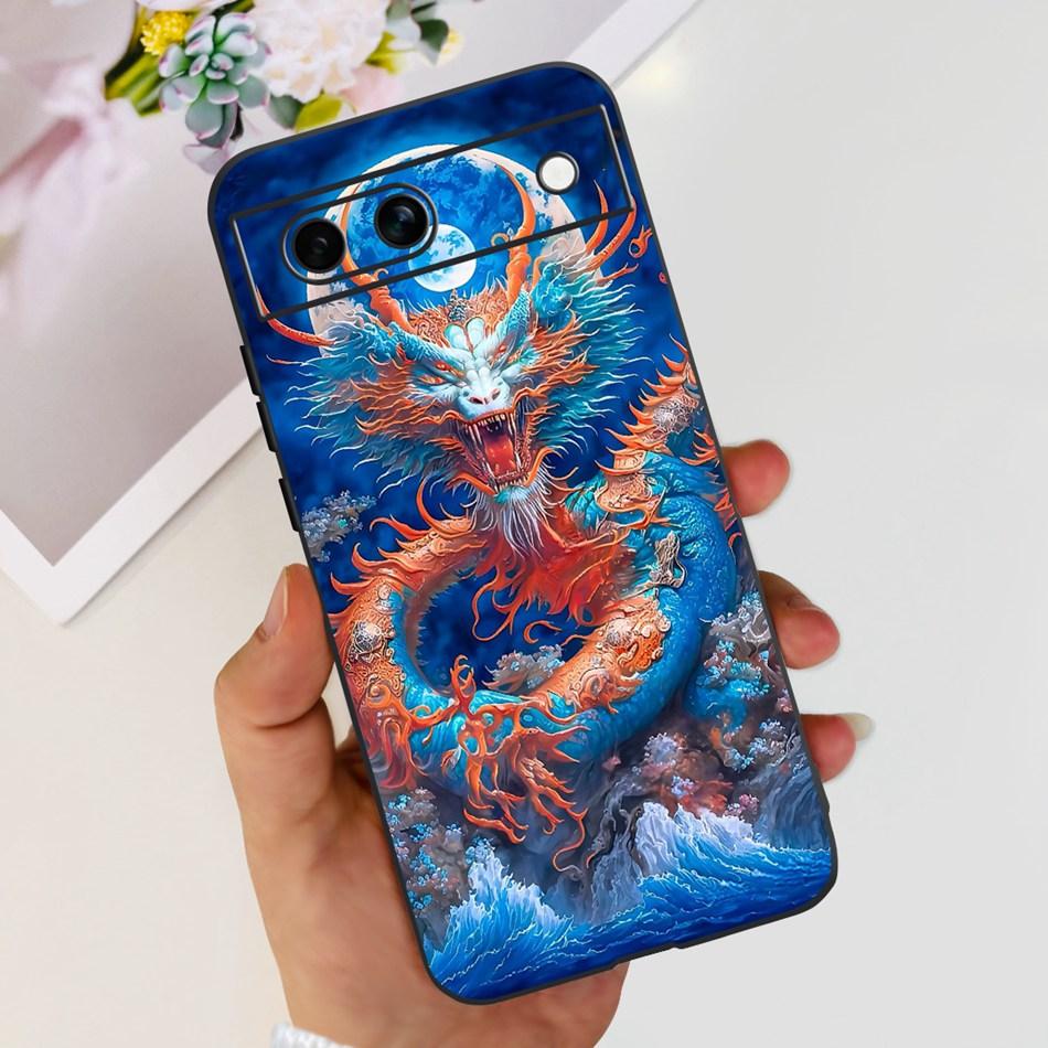 Для Google Pixel 8a / Pixel 8 / Pixel 8 Pro Черный Силиконовый Чехол Для Google Pixel8a Pixel8 8Pro Модные Крутые Мягкие ТПУ Чехлы для Телефона