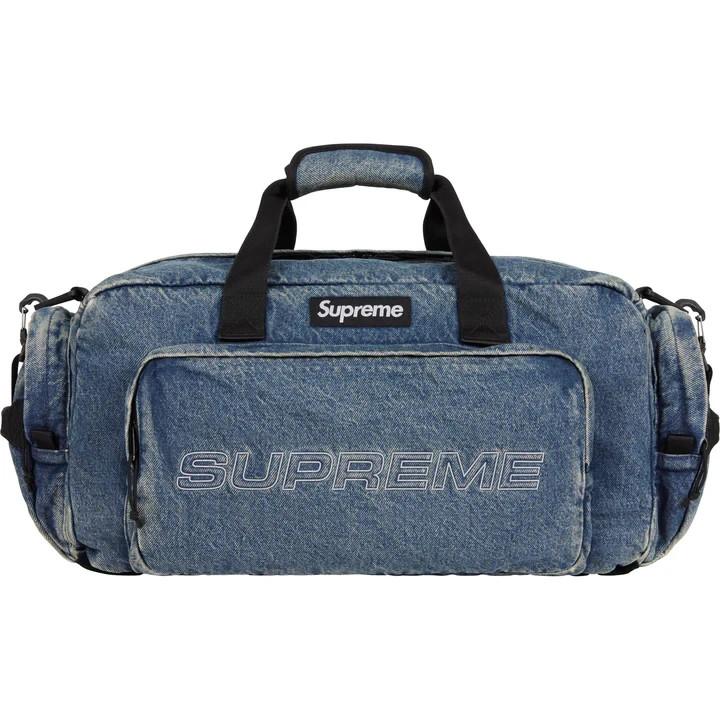 Supreme Джинсовая сумка-даффл washed indigo
