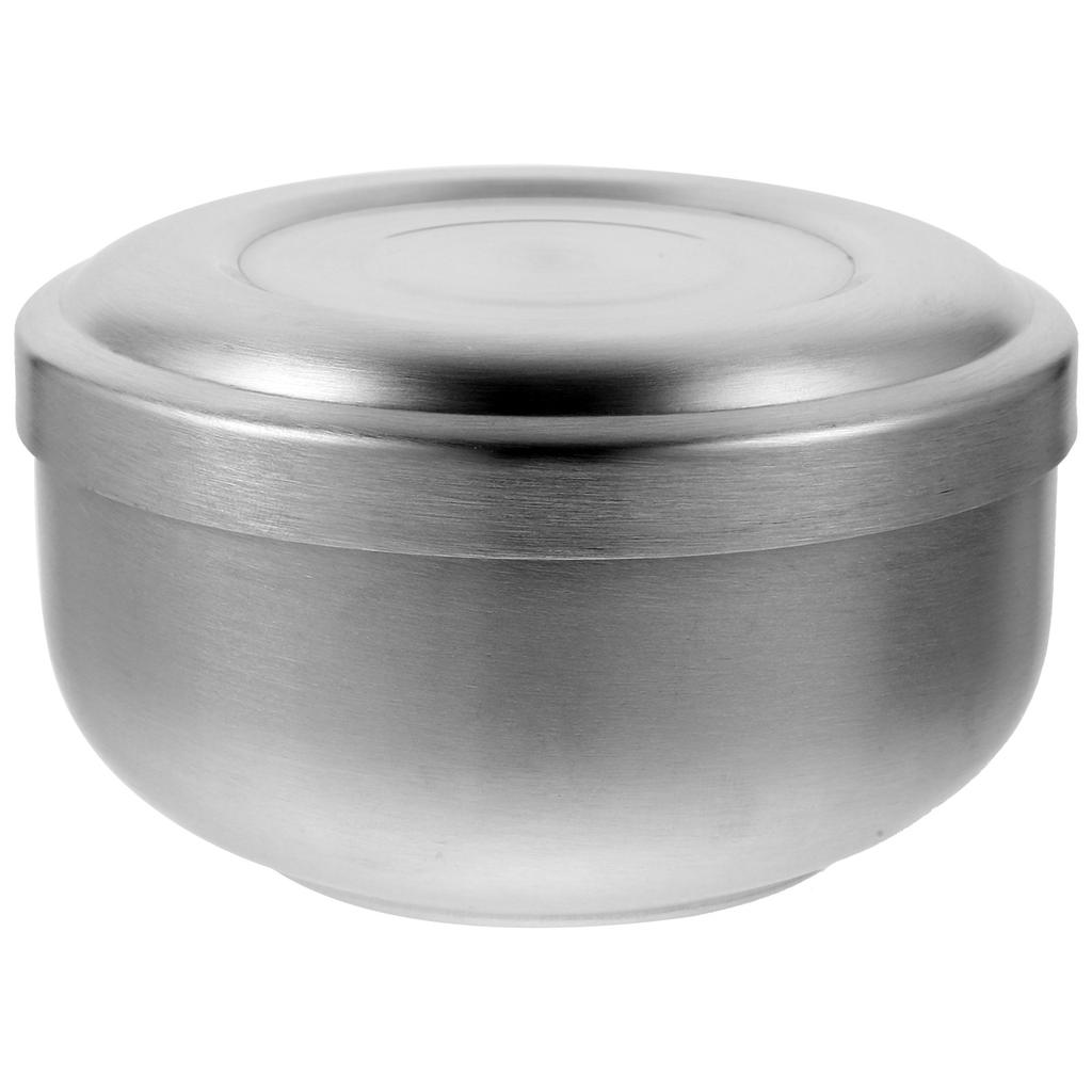 Practical Stainless Steel Men Shaving Bowl With Lid Soap Cup Smooth Shaving Mug Men Shave Lid Cream Foam Brush Lather Bowls