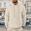Hooded Loose Men's Velvet Sweatshirt with Casual and Fashionable Texture Jacquard Solid Color Sweatshirt