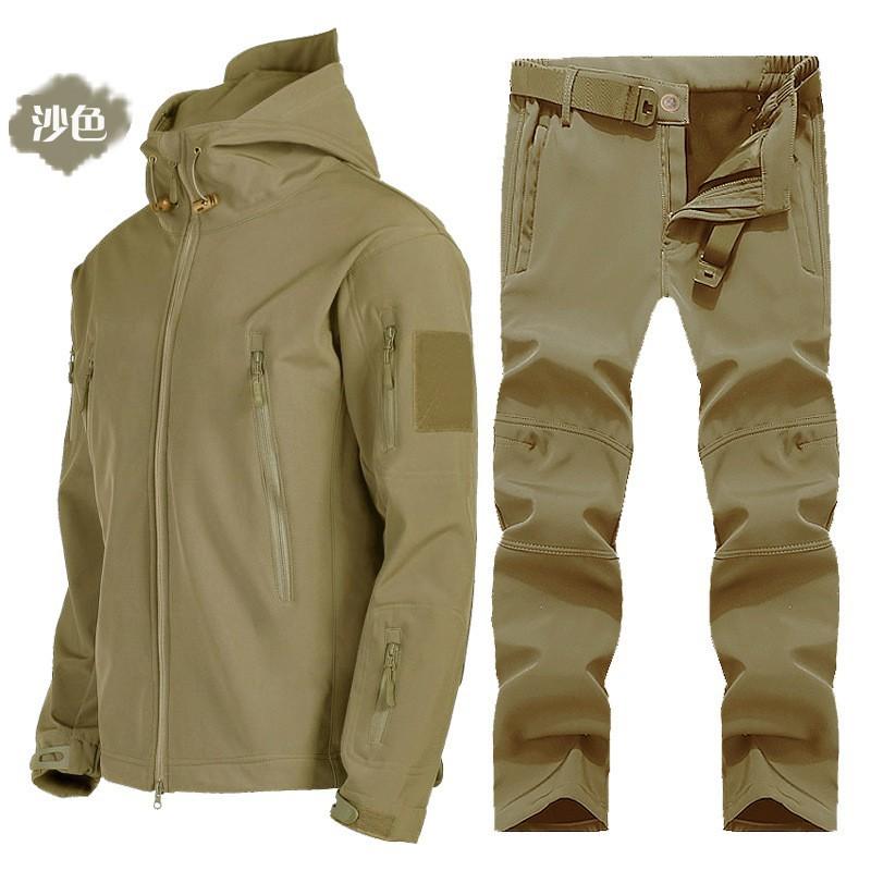 Sharkskin Soft Shell Assault Suit Men's Velvet Warm Climbing Waterproof Windproof Skiing Riding